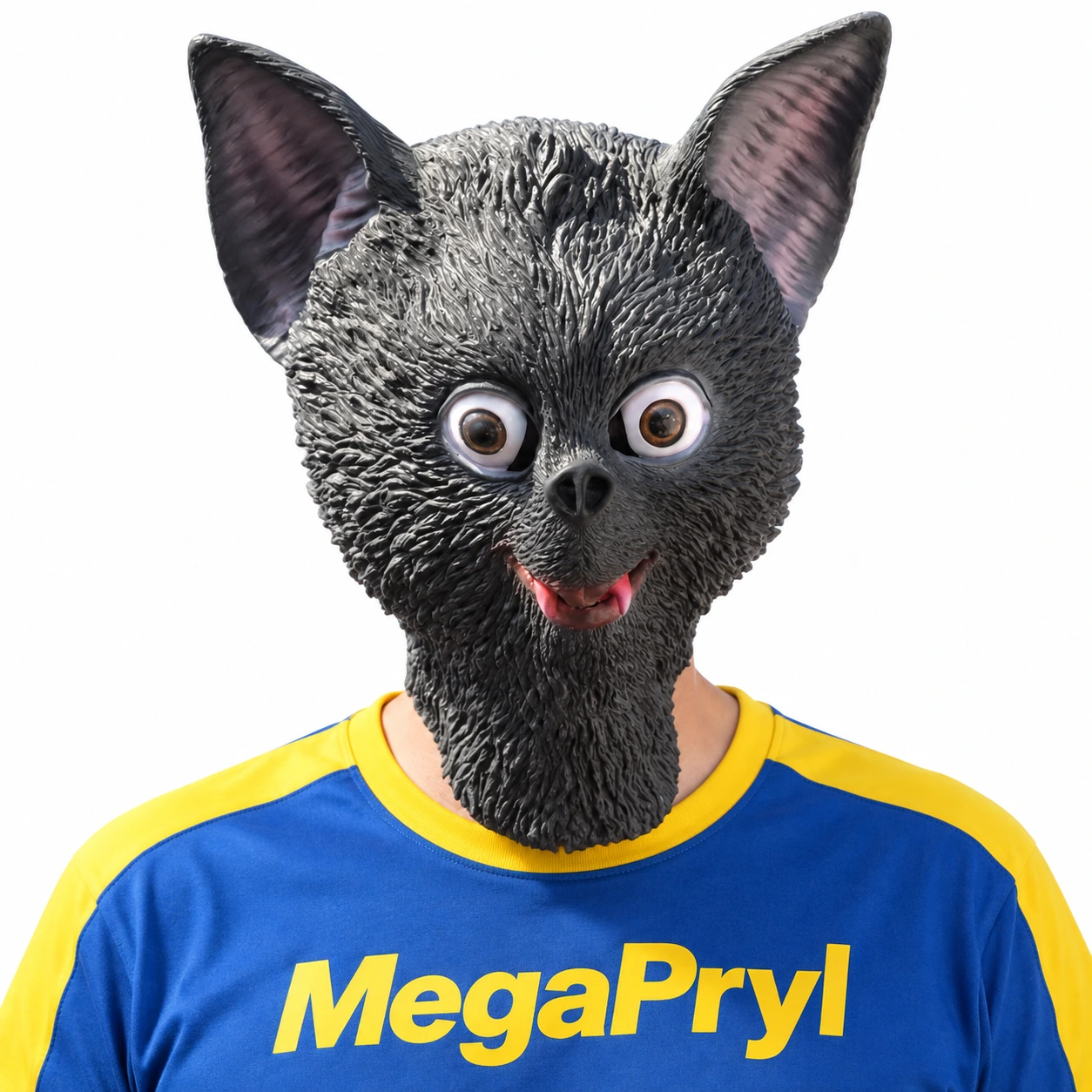 Grå Fladdermus Latexmask med Stora Ögon
