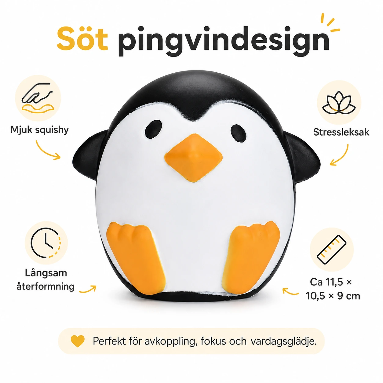 Squishy Pingvin – Mjuk Stressleksak