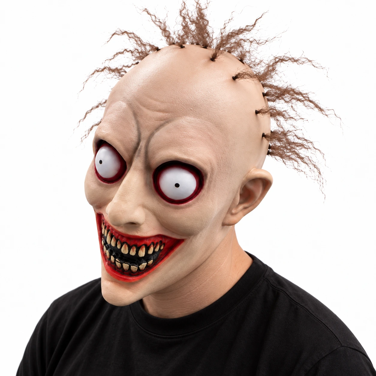 Mask zombie vuxen i latex, heltäckande