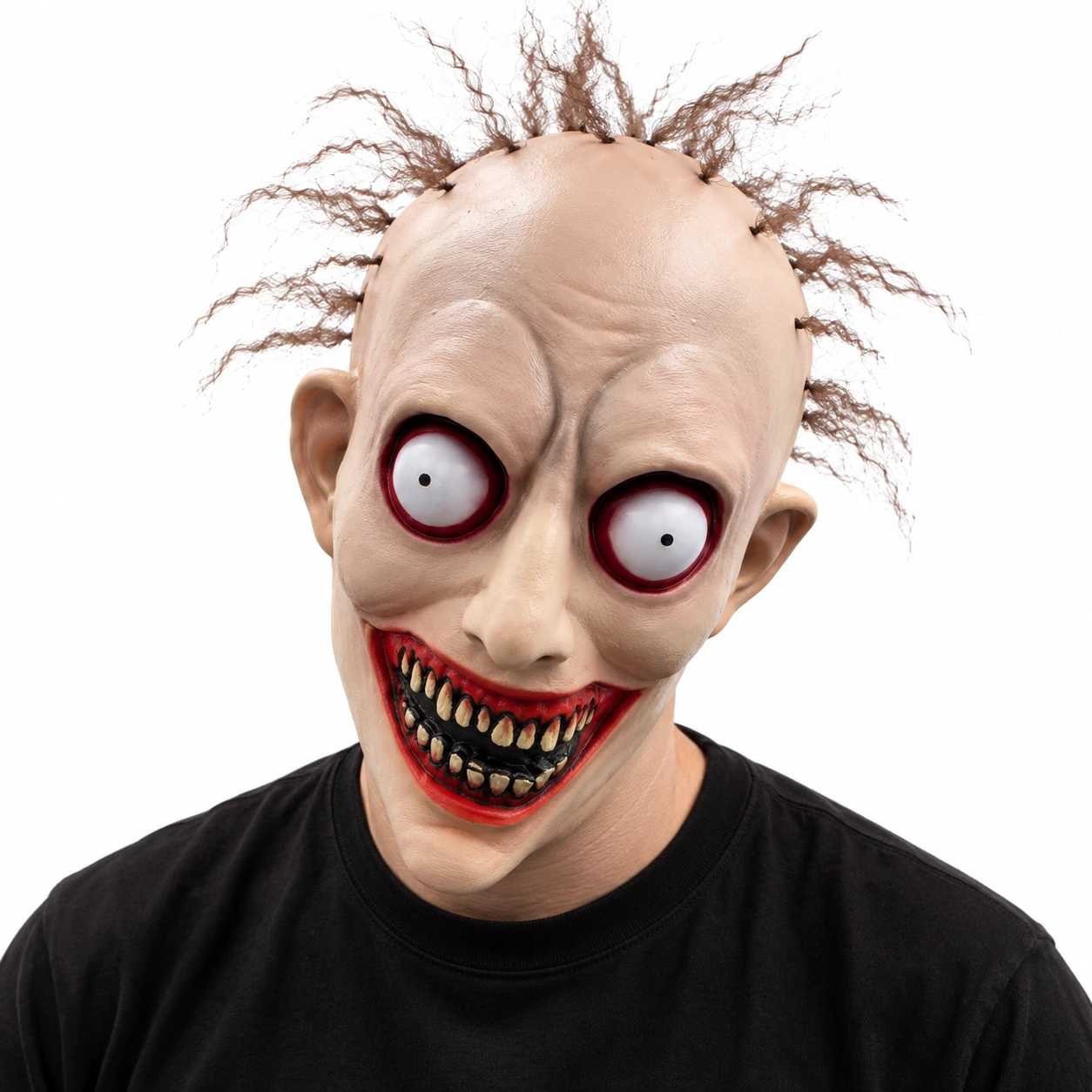 Mask zombie vuxen i latex, heltäckande