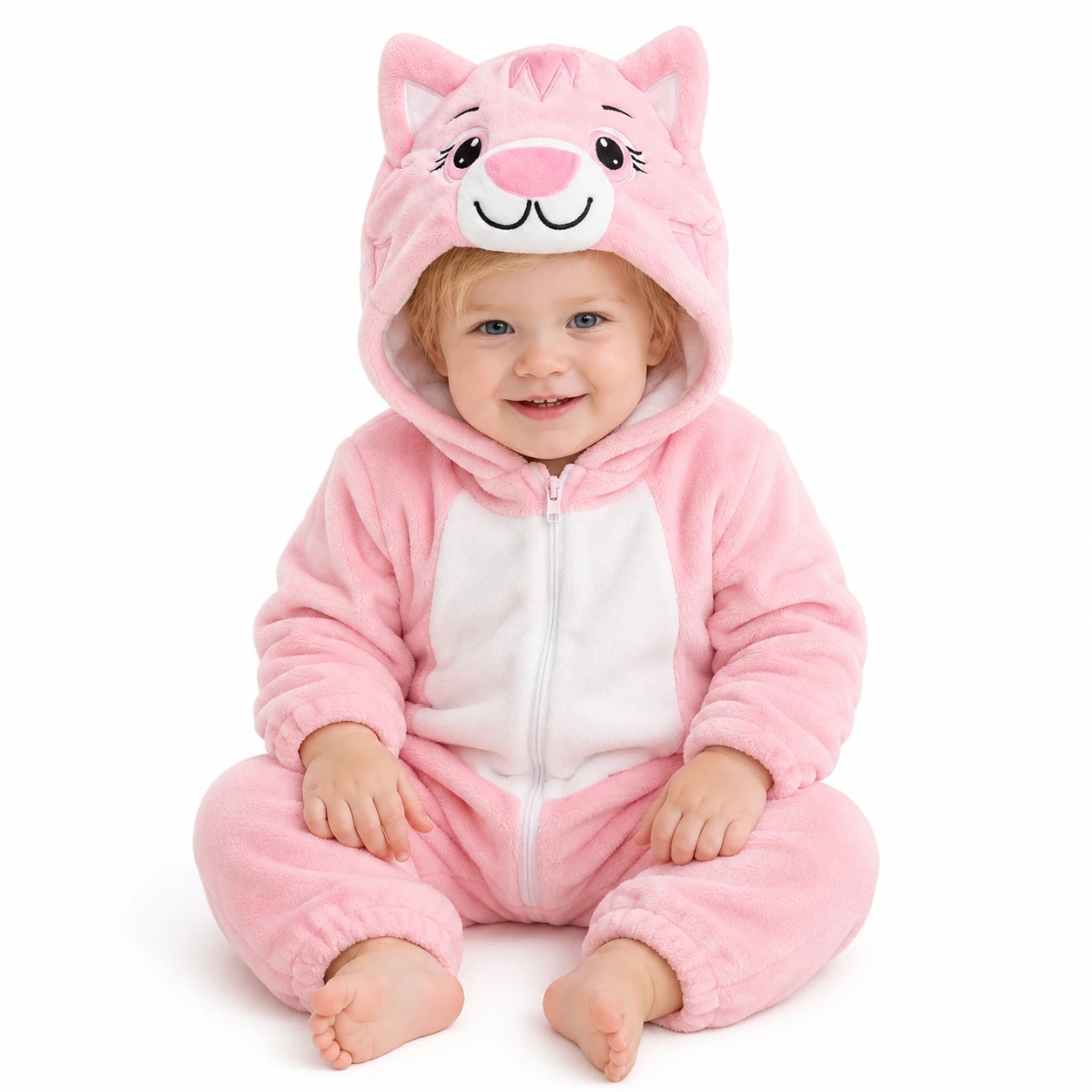 Rosa Panter Maskeraddräkt för Barn – Mjuk Onesie med Huva