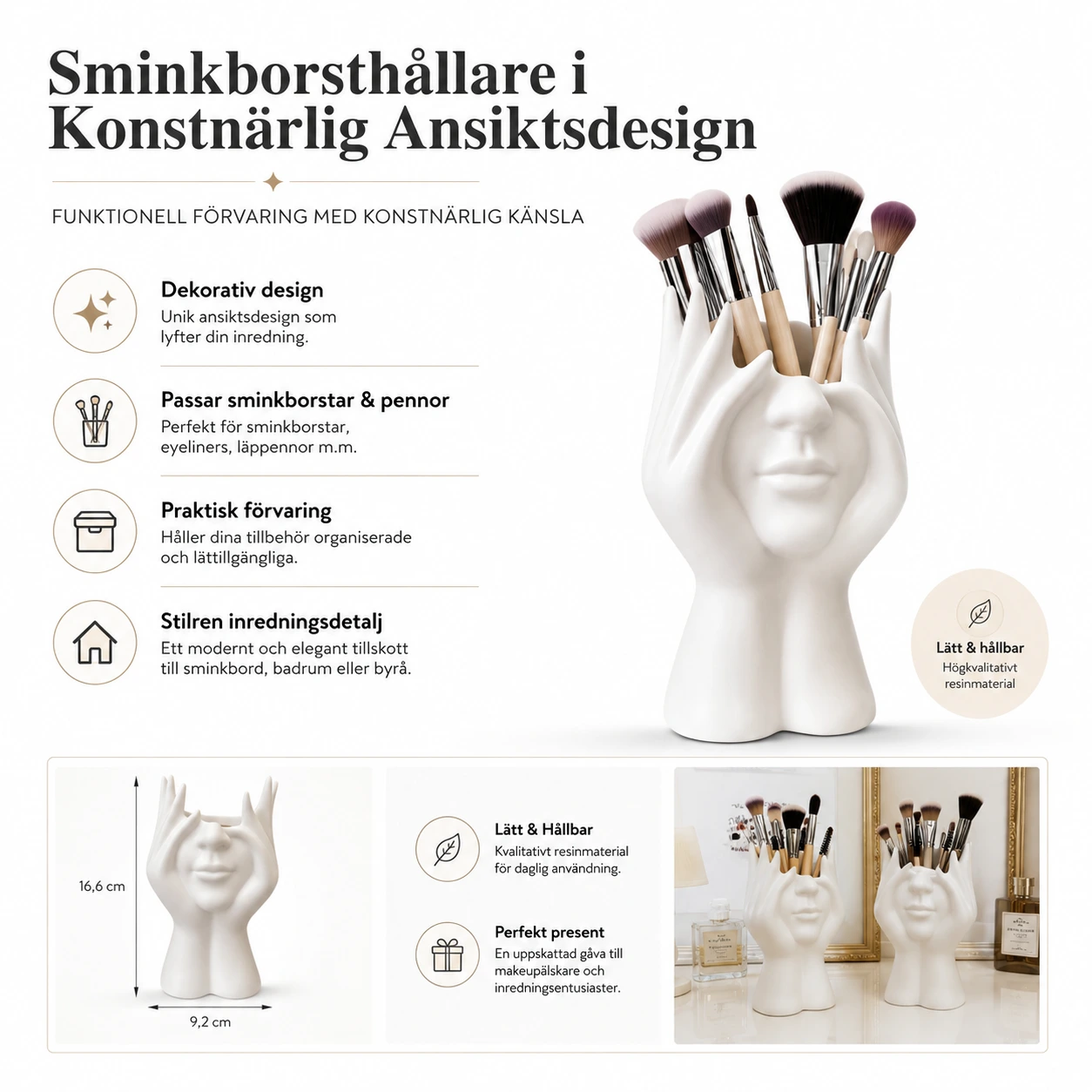 Sminkborsthållare i Konstnärlig Ansiktsdesign