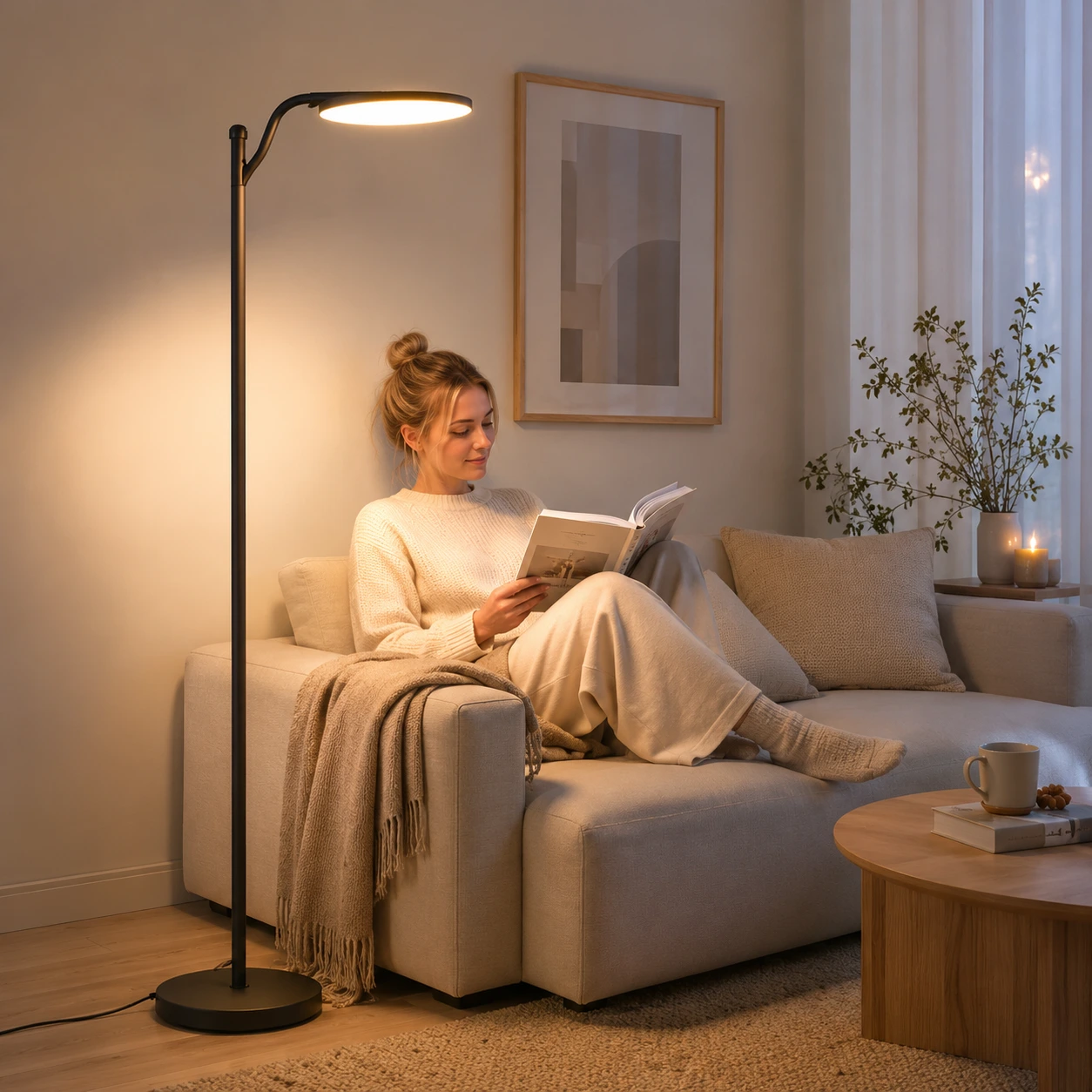 Golvlampa LED med Fjärrkontroll 32W Dimbar