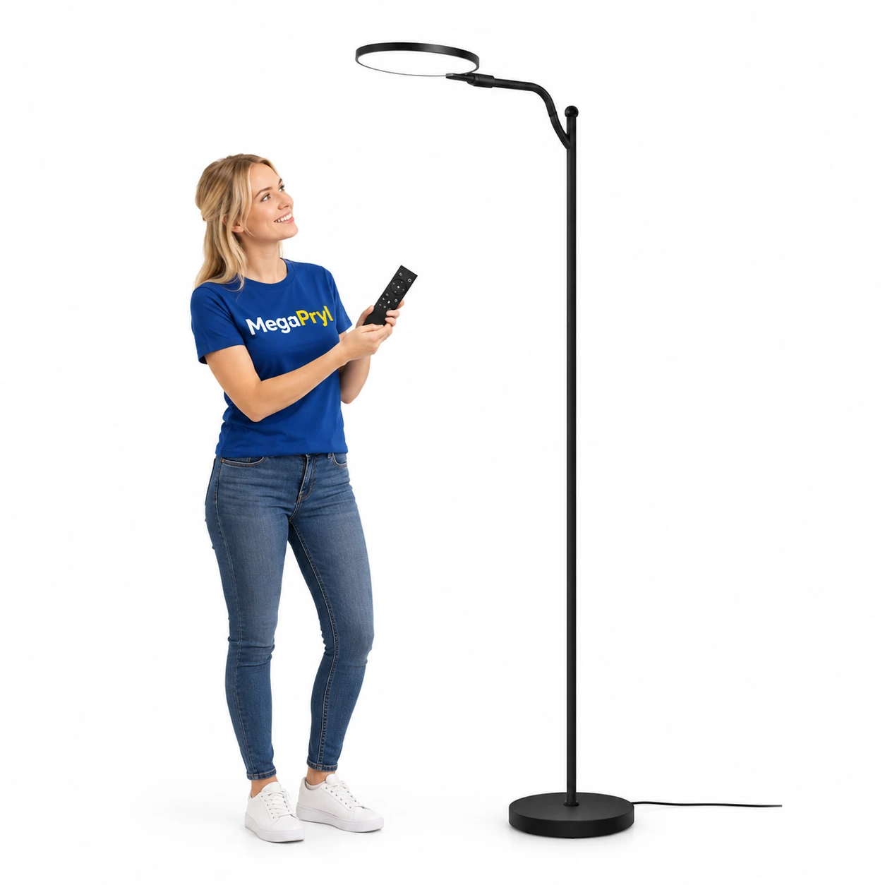 Golvlampa LED med Fjärrkontroll 32W Dimbar
