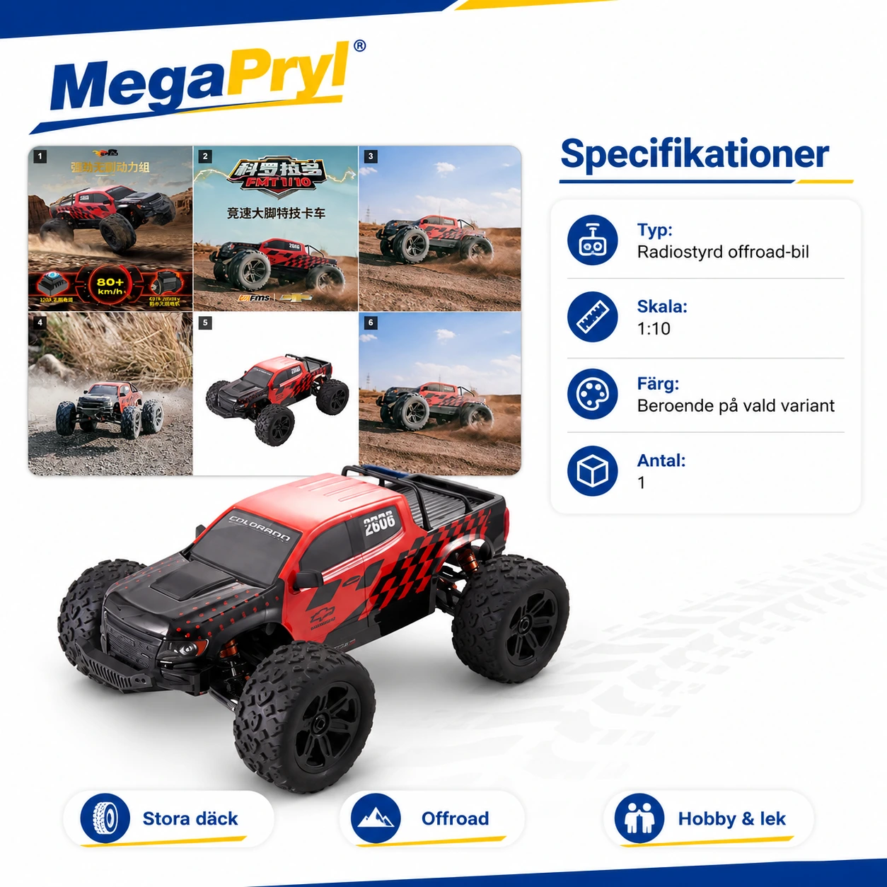 Radiostyrd offroad-bil i skala 1:10