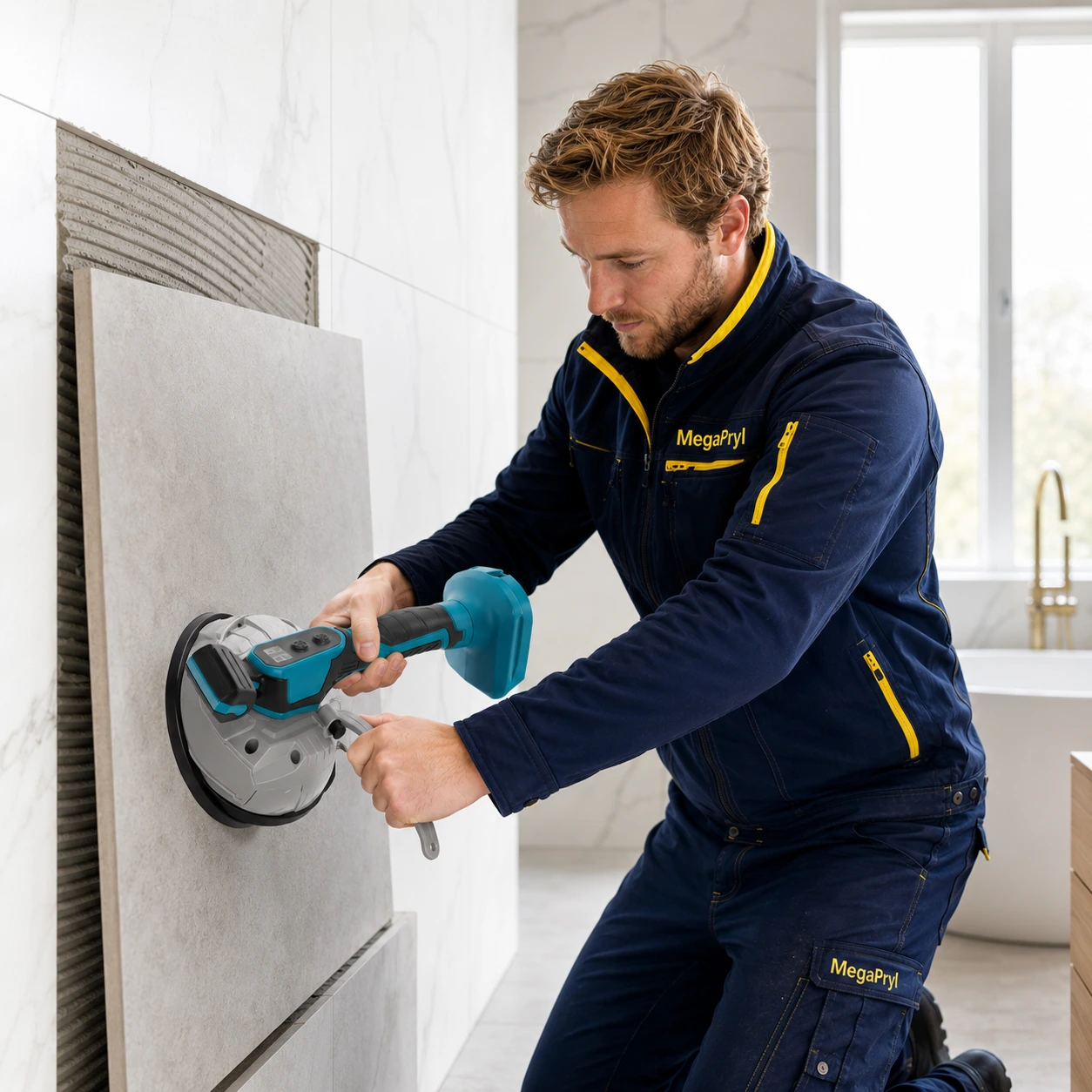 Kakelvibrator 8 Hastigheter för Plattläggning, Batteridriven