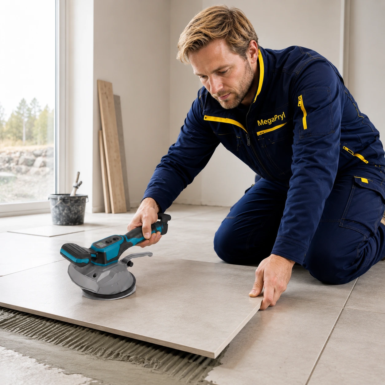 Kakelvibrator 8 Hastigheter för Plattläggning, Batteridriven