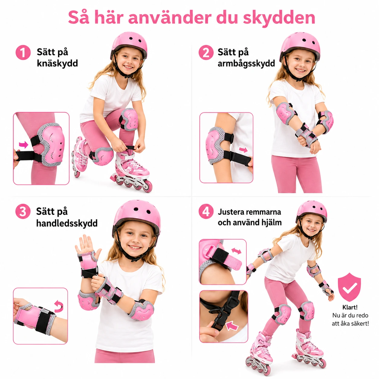 Skyddset Barn 6 delar – Knä-, Armbågs- & Handledsskydd