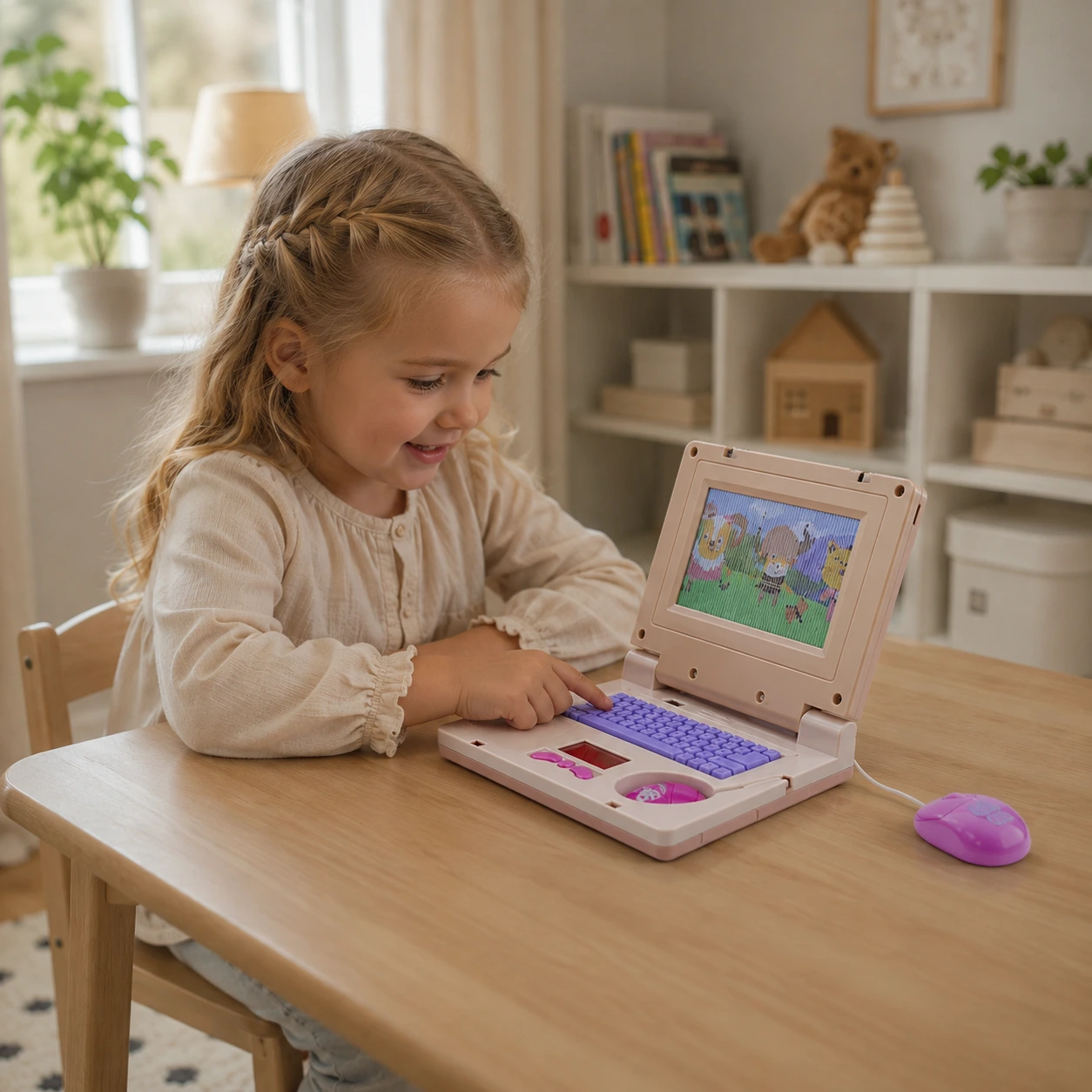 Leksakslaptop för Barn med Ljus, Musik och Mus