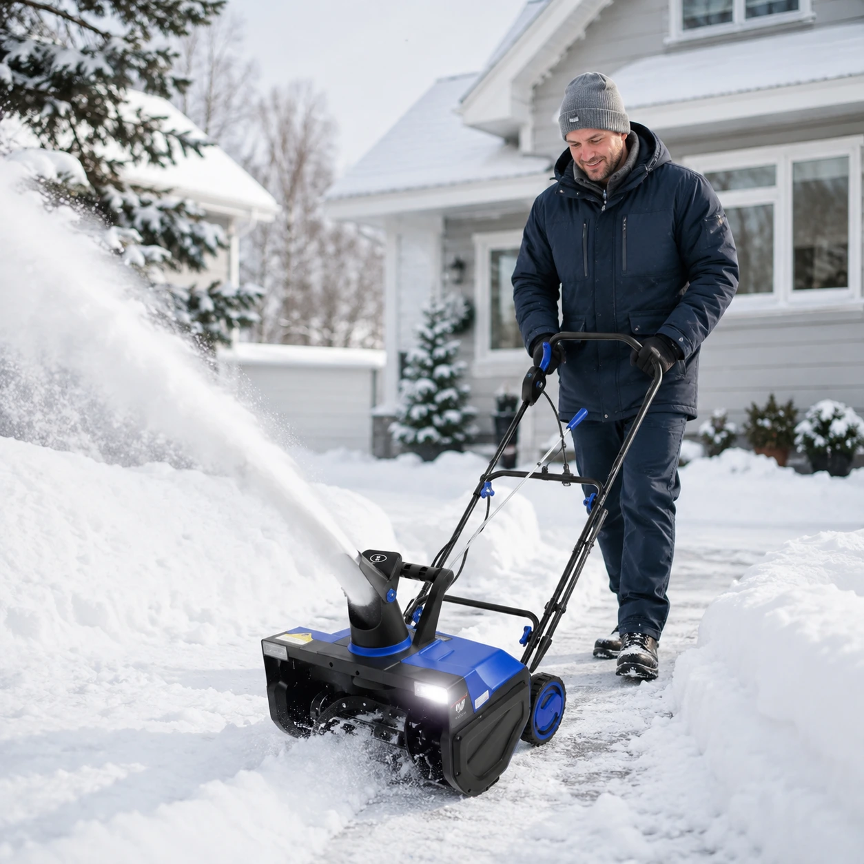 Elektrisk snöslunga för snöröjning