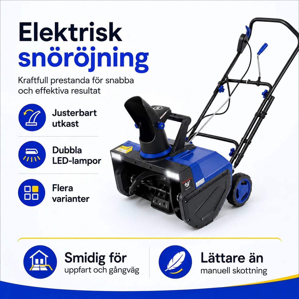 Elektrisk snöslunga för snöröjning