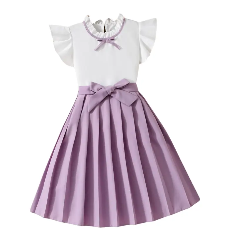 Sommarklänning för Flickor - Spetskrage och Rosett 5