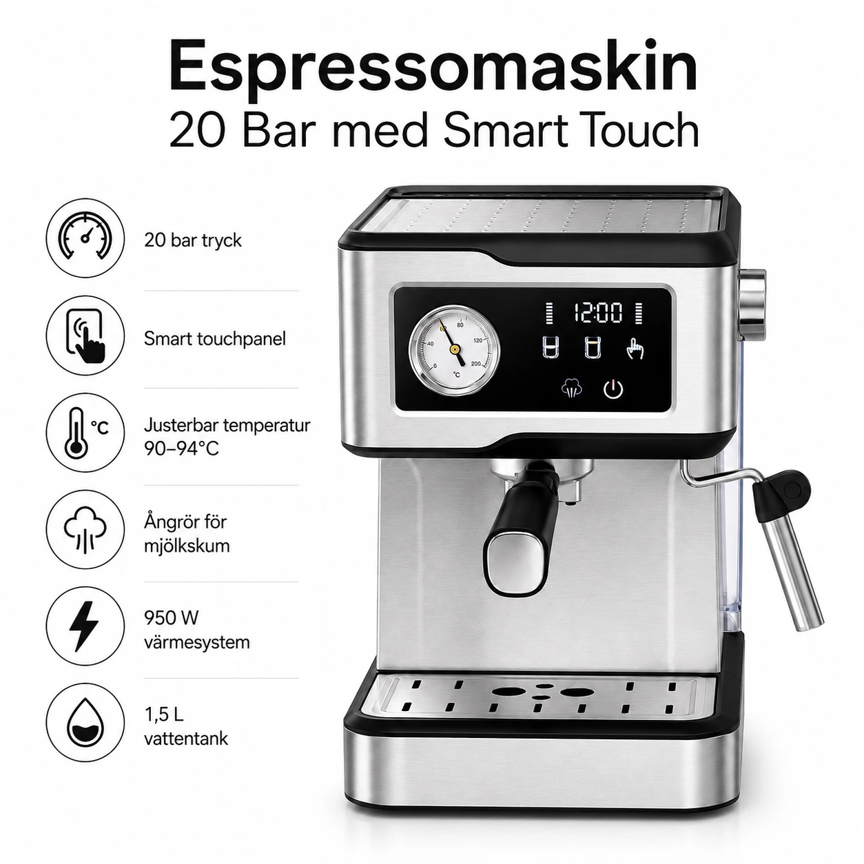 Espressomaskin 20 Bar med Smart Touch