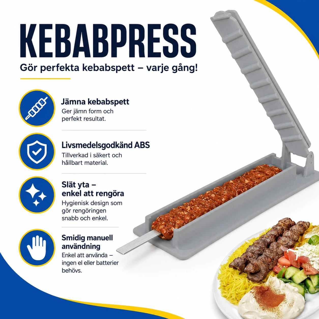 Kebabpress för Grillspett i ABS