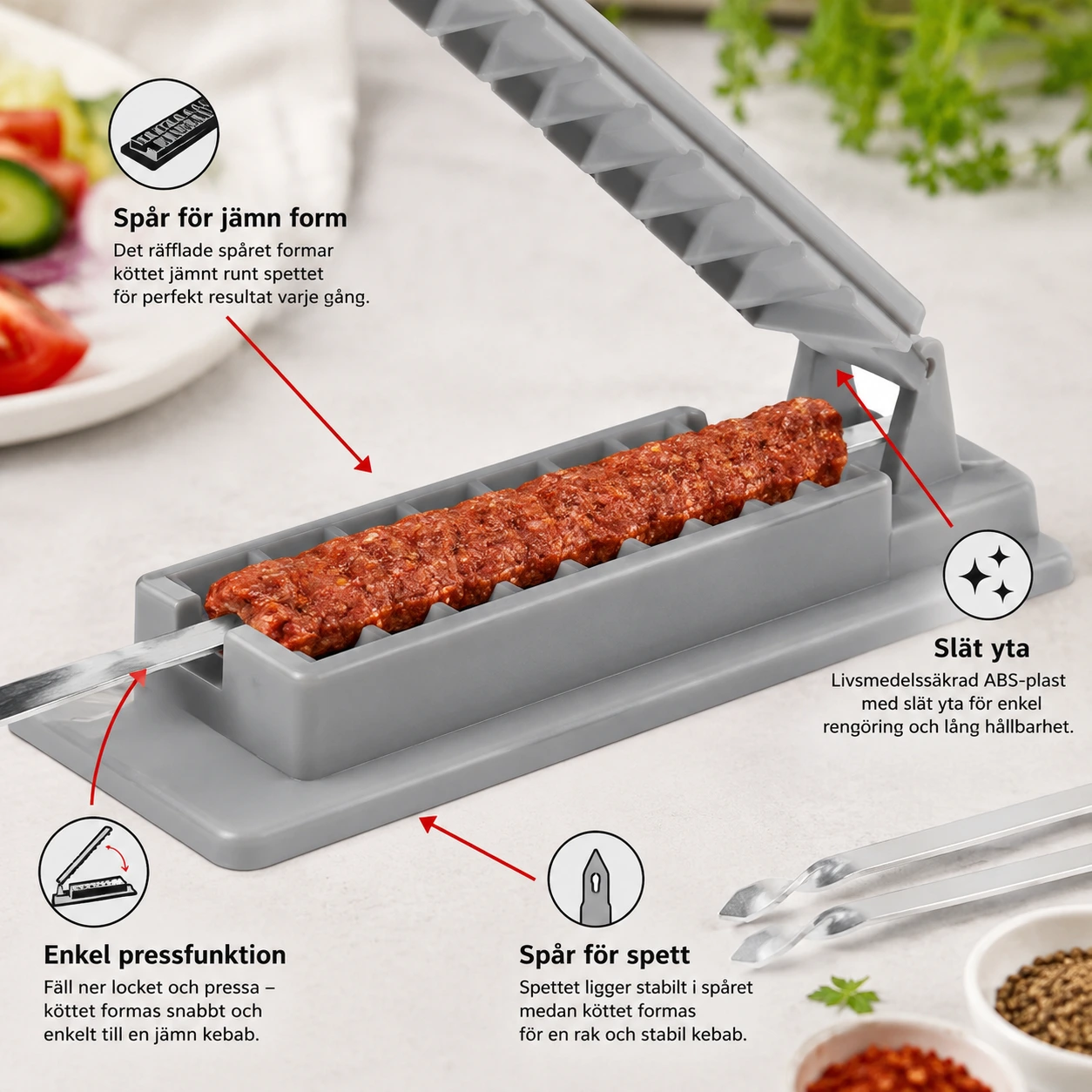Kebabpress för Grillspett i ABS