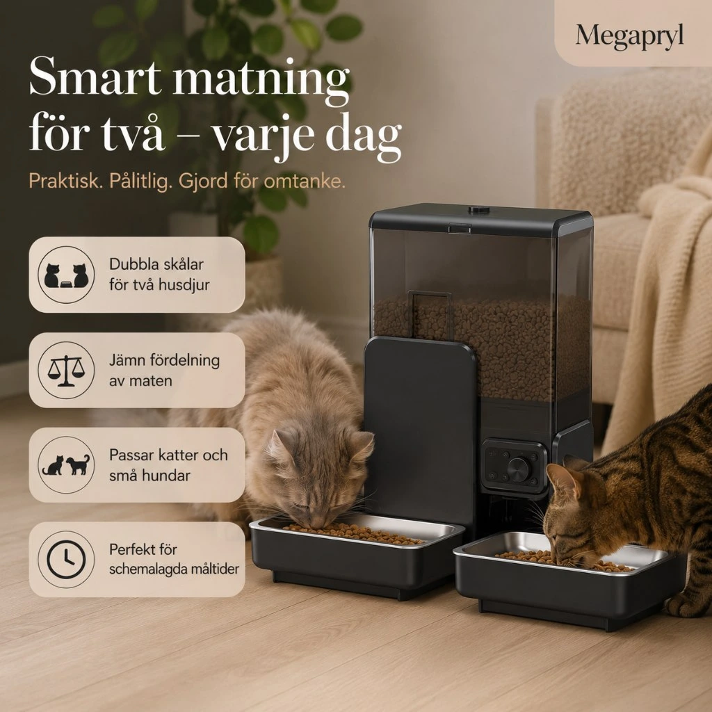 Automatisk Kattmatare med WiFi och Dubbla Skålar