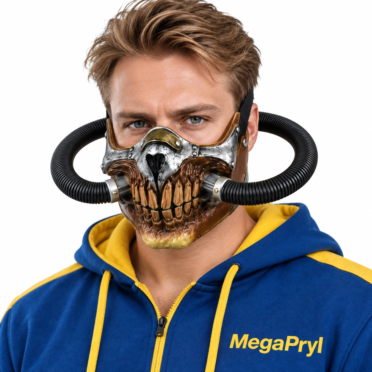 Post-Apokalyptisk Skull Half-Mask med Slangar