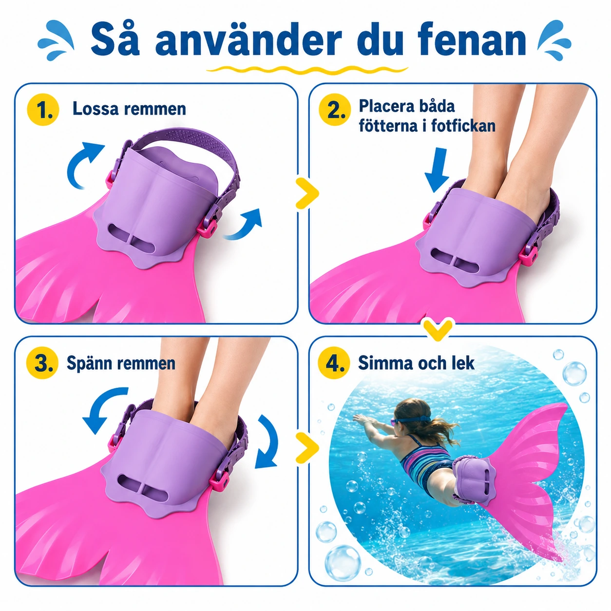 Sjöjungfrufena för Barn – Justerbar Simfena