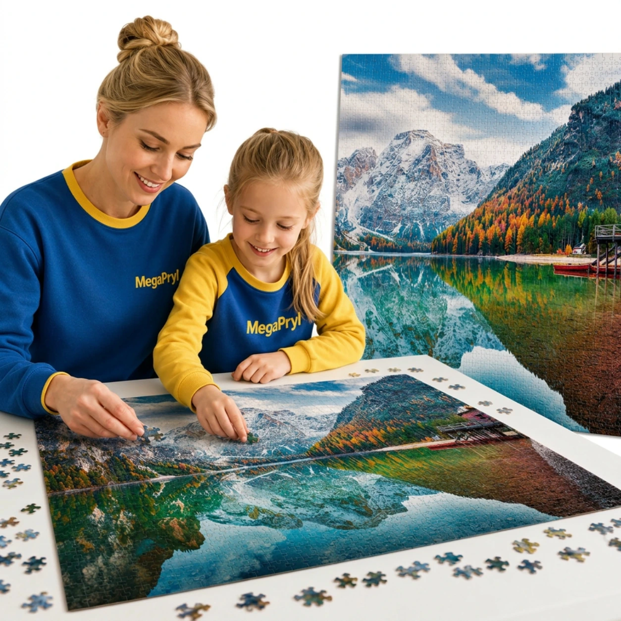 Träpussel Bergslandskap i Flera Storlekar