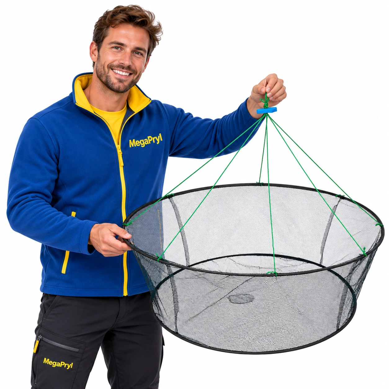 Hopfällbart kräftnät för kräftor, räkor och småfisk