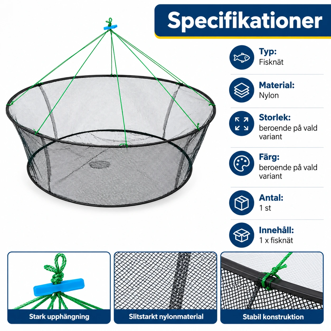 Hopfällbart kräftnät för kräftor, räkor och småfisk