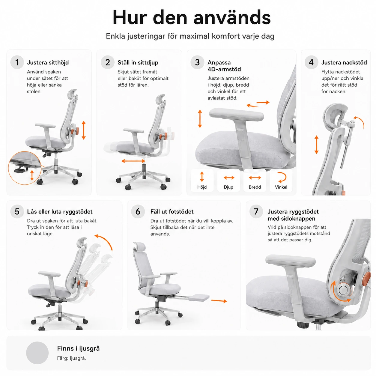 Gamingstol med Kaninöron och Fotstöd