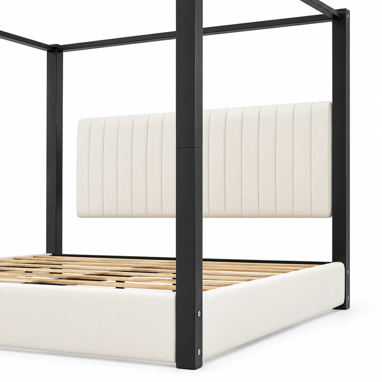 Himmelsäng 180x200 med stoppad sänggavel och ribbotten