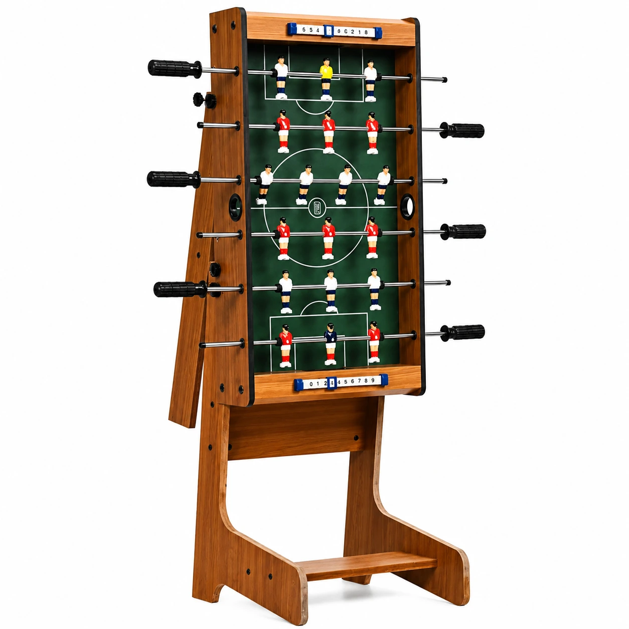 Hopfällbart Foosballbord i Trä – Platsbesparande Fotbollsspel