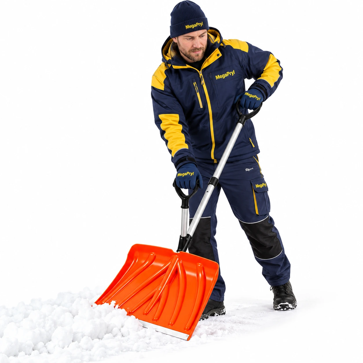 Snöskyffel för gångar och uppfart med D-handtag