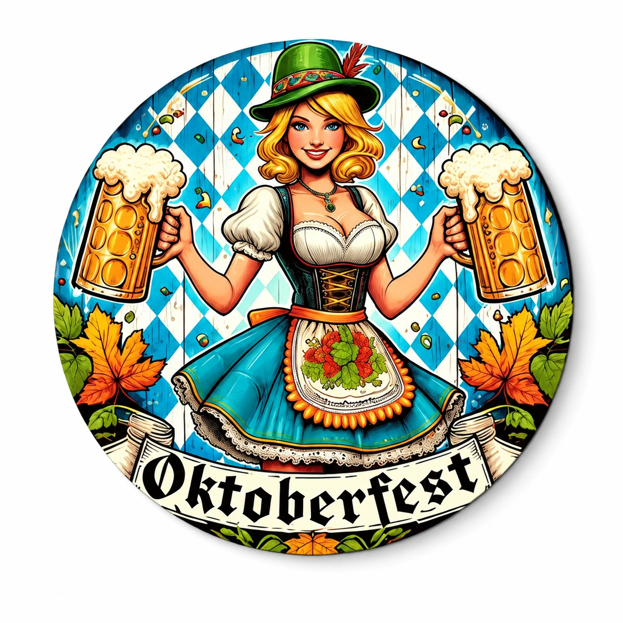 Rund väggskylt för Oktoberfest 20 x 20 cm
