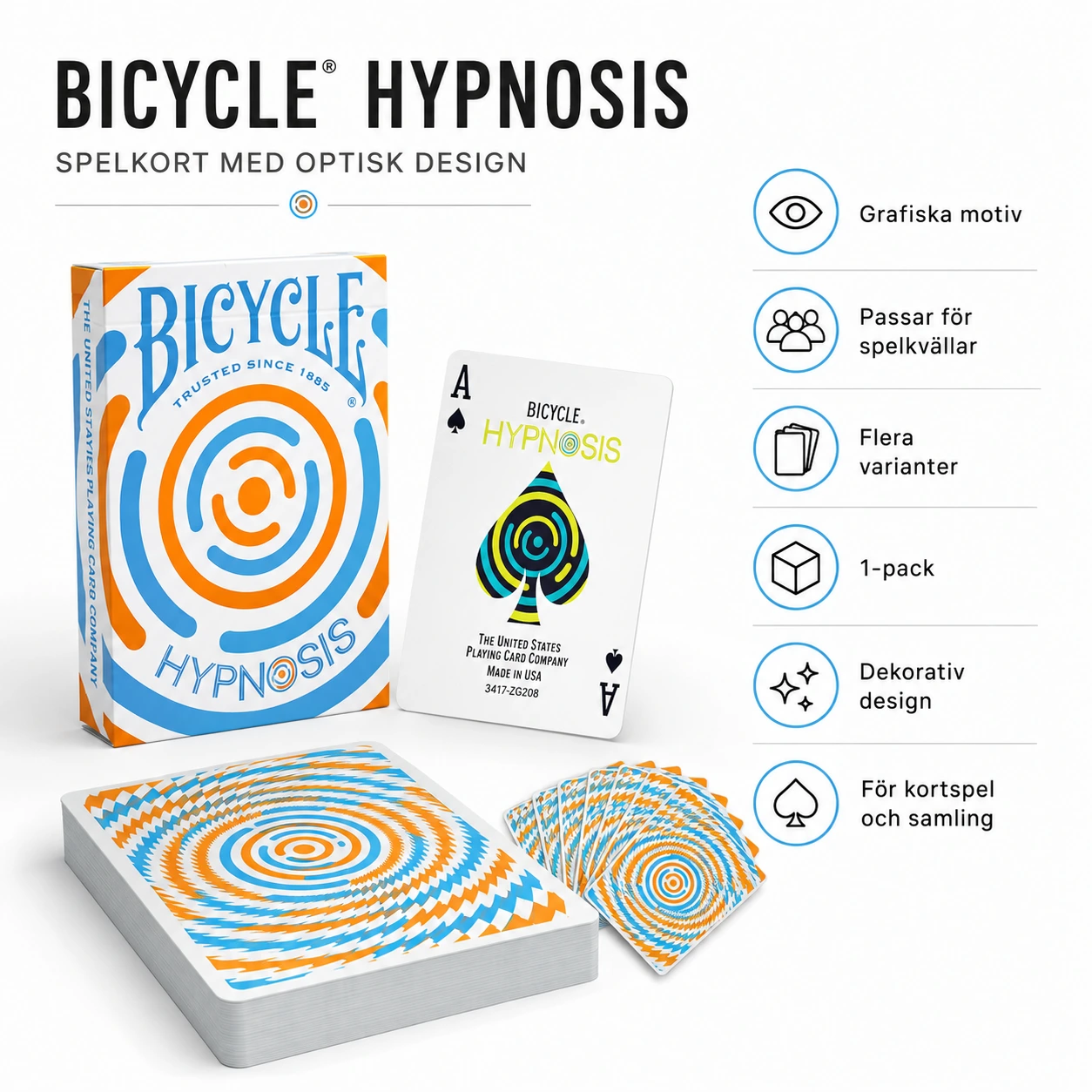Spelkort med hypnotiskt motiv, 1-pack