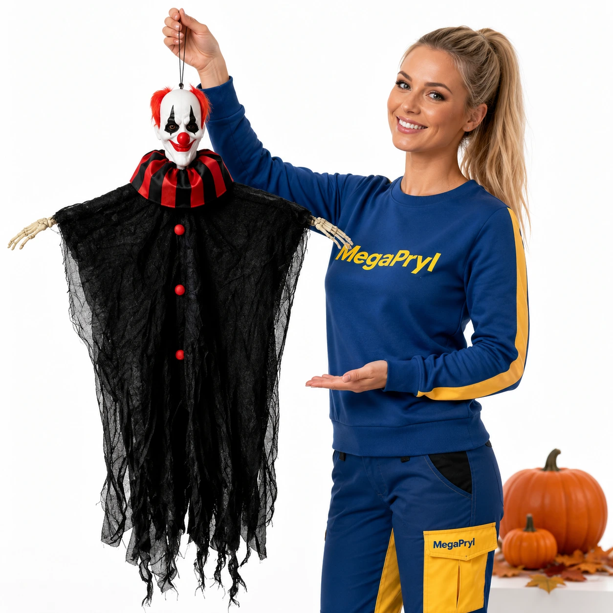Hängande clownspöke för halloweendekoration 78 x 55 cm