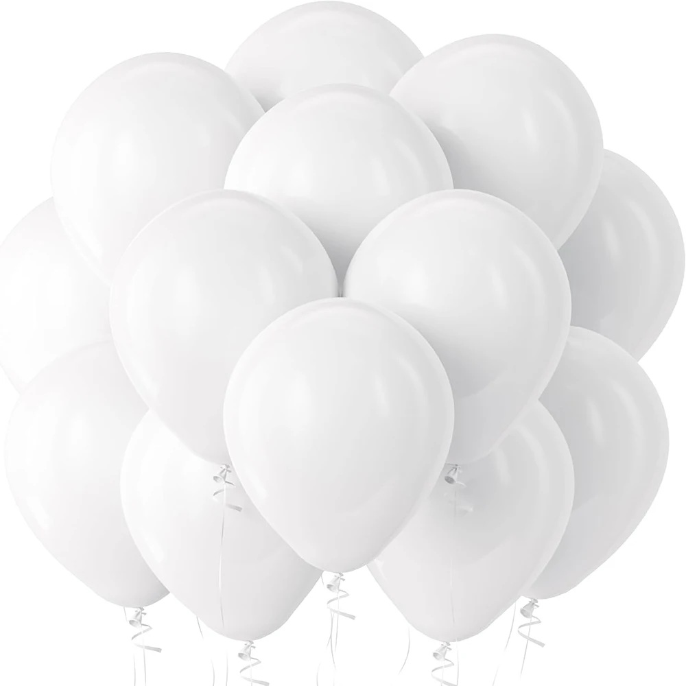 Latexballonger Pastell Vit 50 cm – 20-pack