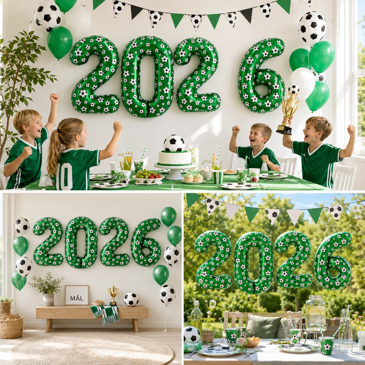 Fotboll Sifferballong 102 cm – Grön Folieballong