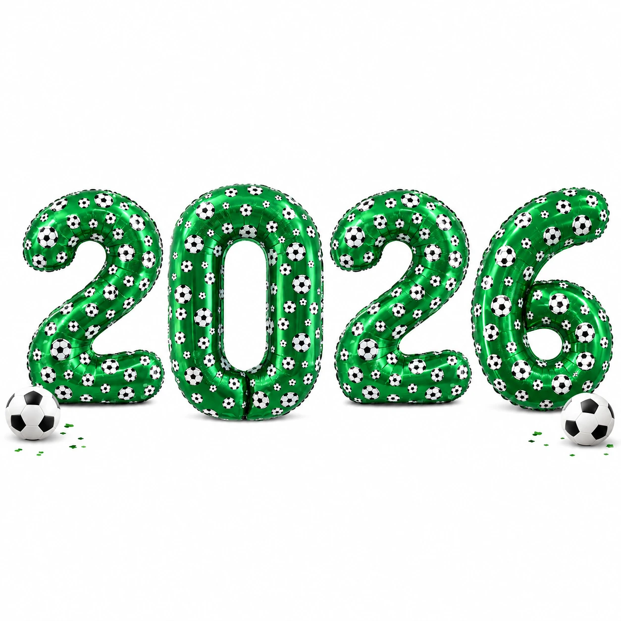 Fotboll Sifferballong 102 cm – Grön Folieballong