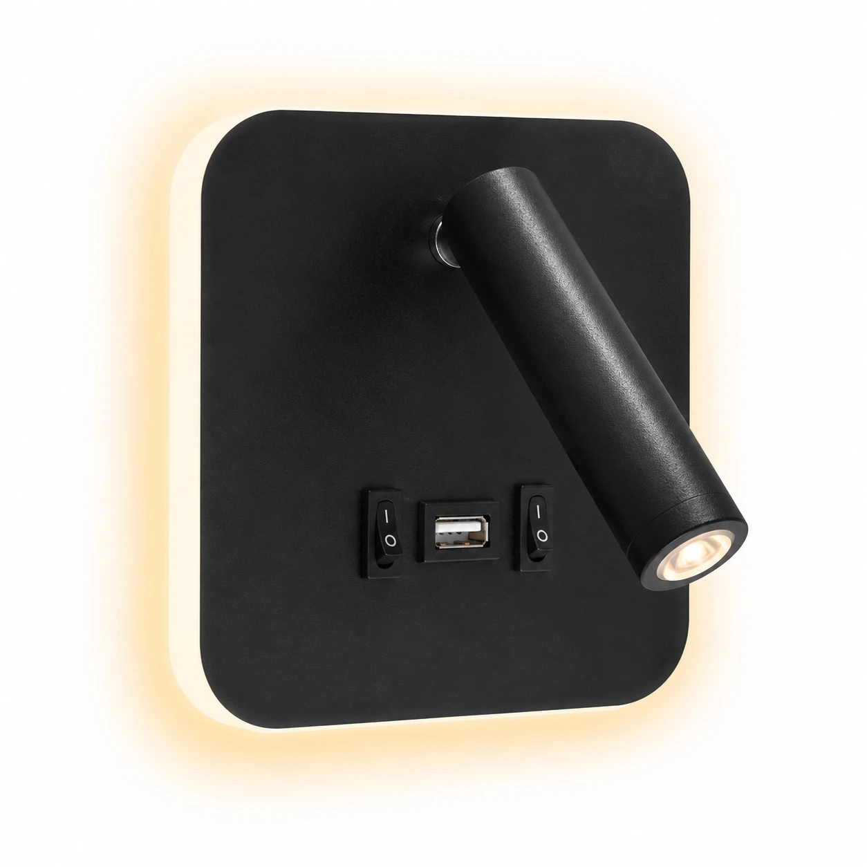 LED vägglampa för säng och läshörna med USB-laddning