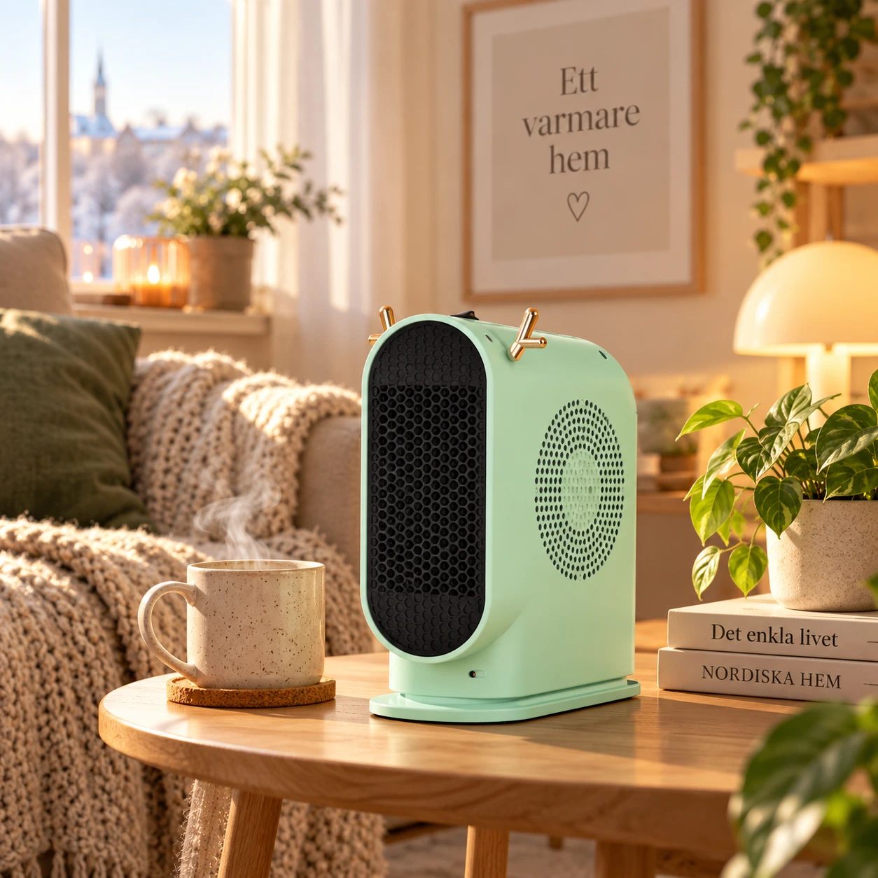 Kannettava lämpöpuhallin kotiin ja työpöydälle, 600W