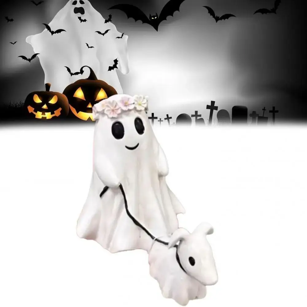 Halloween Spöke med Hund – Dekorativ Staty 4