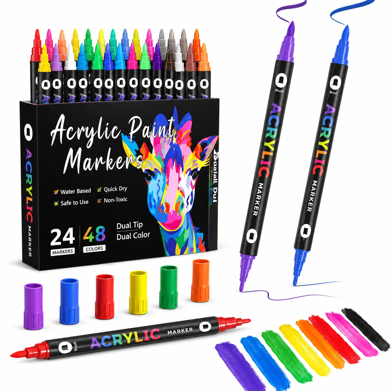 Akrylmarkörer Dubbelspets – Dual-Color Pennor