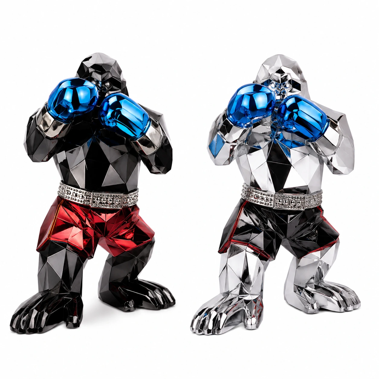 Boxande Gorilla Skulptur – Resin Dekoration