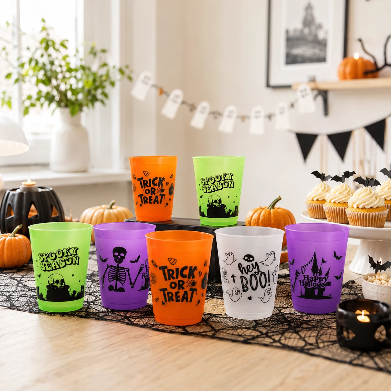 Halloweenmuggar för fest och kalas, 8-pack