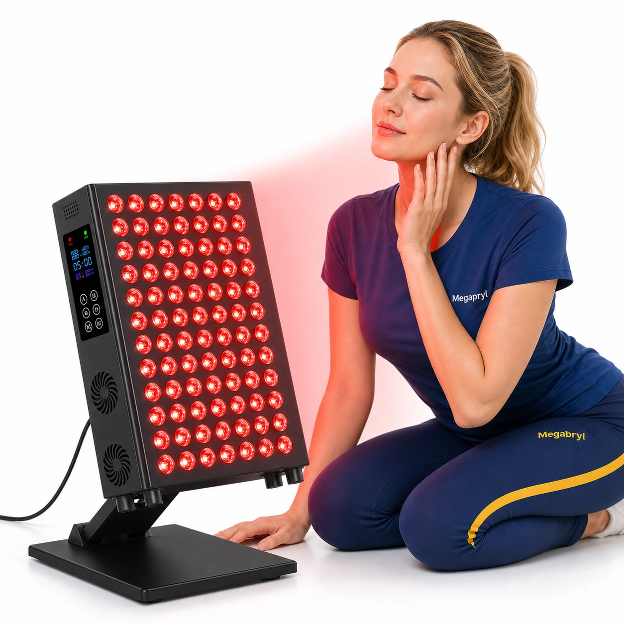 Rödljuslampa 72 LED med Timer och Justerbart Stativ