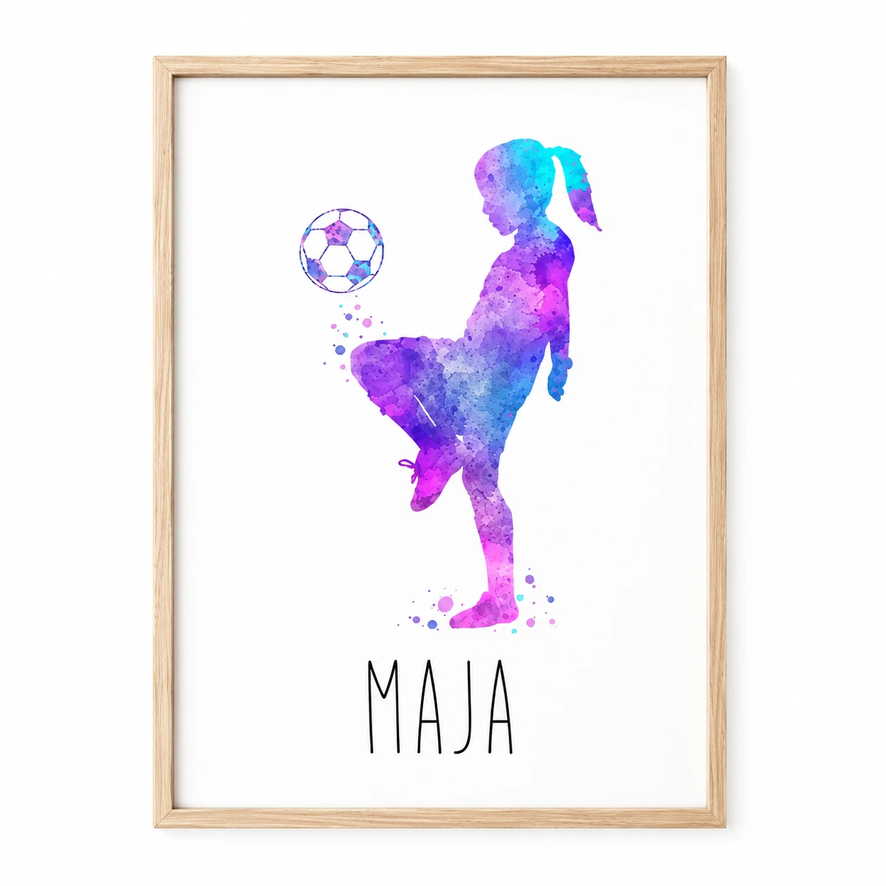 Fotbollsposter Personlig med Namn – Tavla för Barnrum