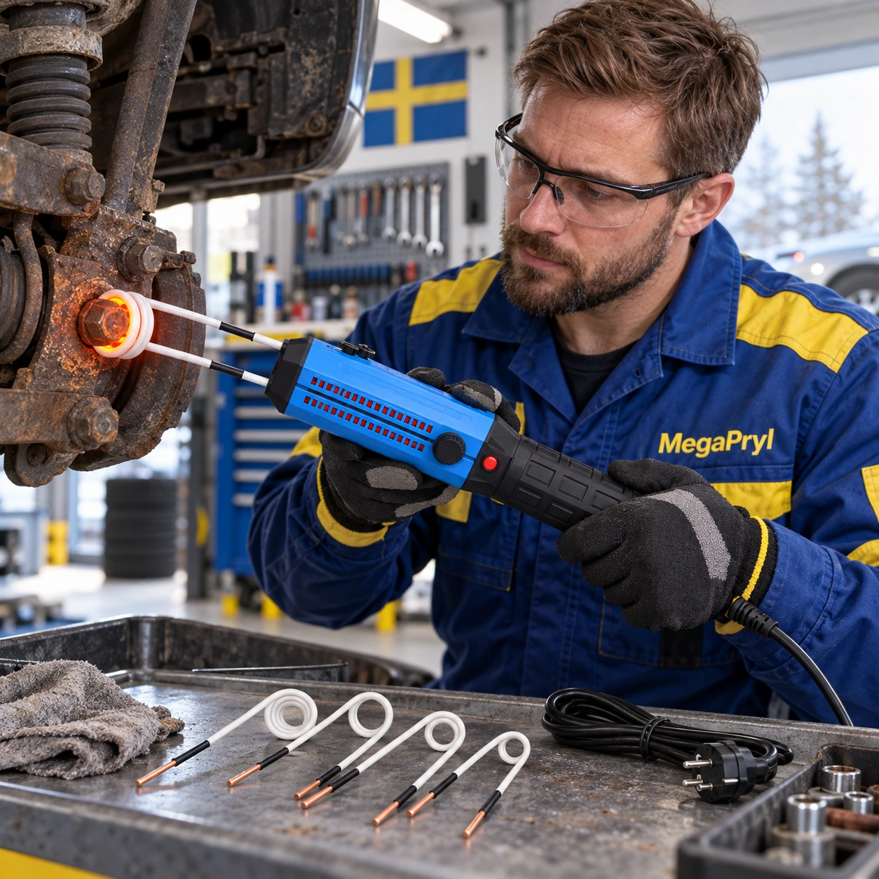 Induktionsvärmare för metallfästen med kylfläkt, 1300 W