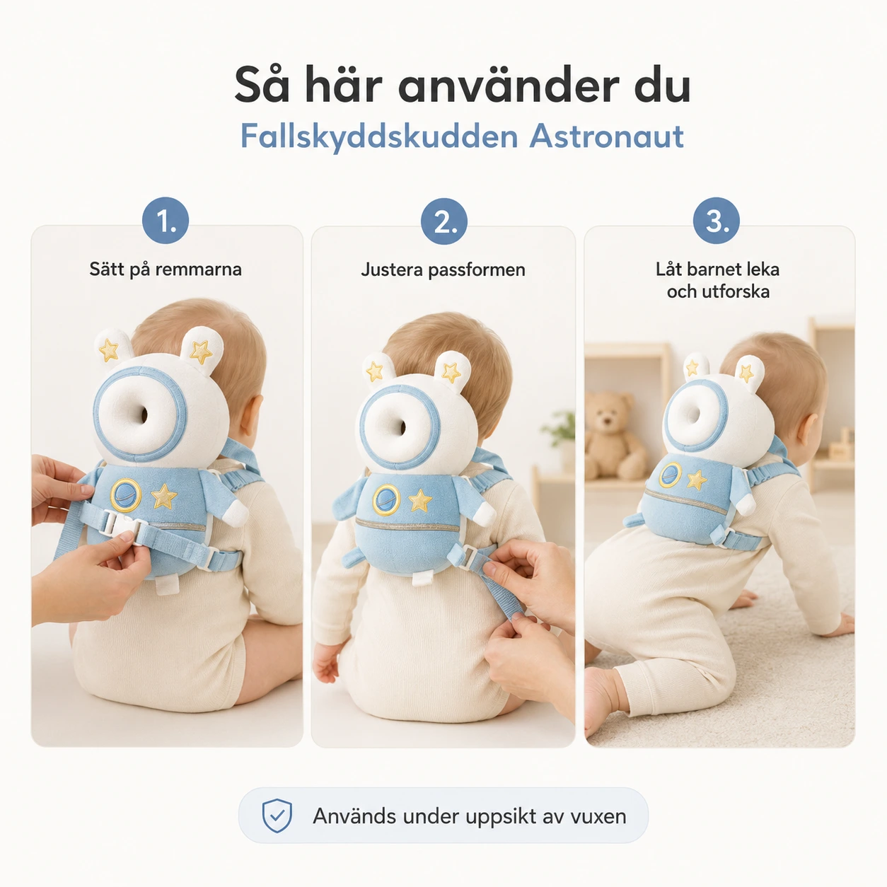 Bebis Fallskyddskudde med Ryggremmar