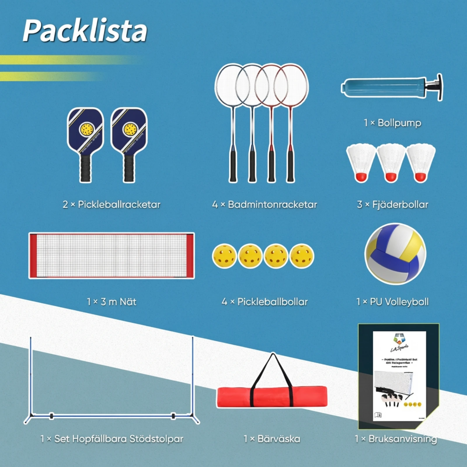 Badmintonrack Nät Utomhusset