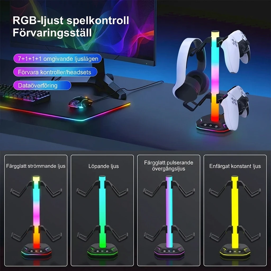 Hörlursställ Handkontrollhållare RGB