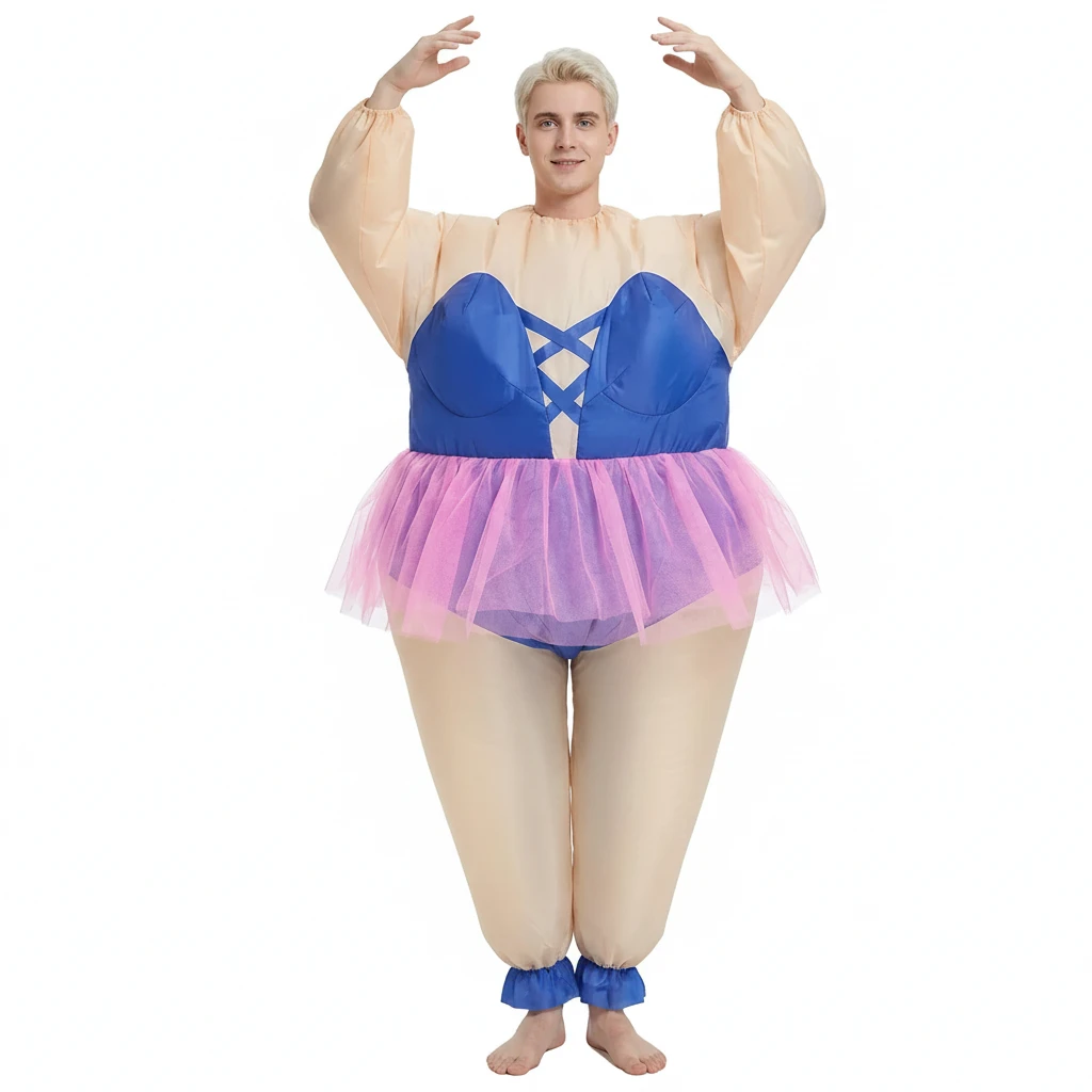 Ballerina Maskeraddräkt Uppblåsbar – Lila Kjol Vuxen