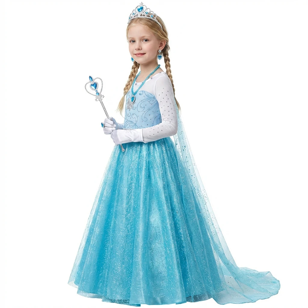 Ice Queen Prinsessklänning för Flickor