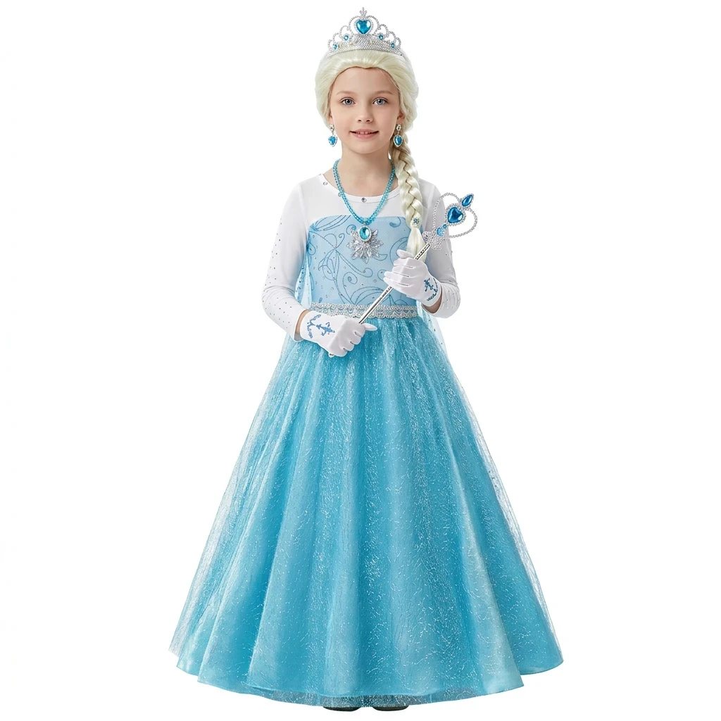 Ice Queen Prinsessklänning för Flickor